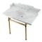 Kingston Brass 36 Carrara Marble Console Sink with Brass Legs, Marble WhiteBrushed Brass LMS3630MB7 - alternate 1